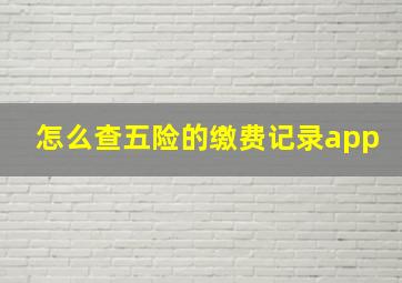 怎么查五险的缴费记录app