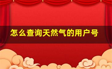 怎么查询天然气的用户号