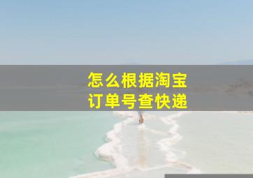 怎么根据淘宝订单号查快递