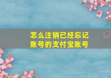 怎么注销已经忘记账号的支付宝账号