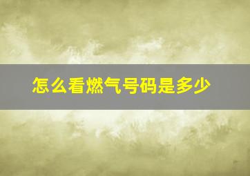 怎么看燃气号码是多少