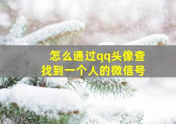 怎么通过qq头像查找到一个人的微信号