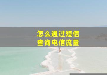 怎么通过短信查询电信流量