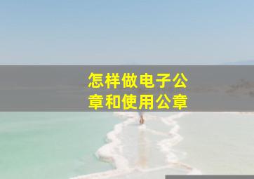 怎样做电子公章和使用公章