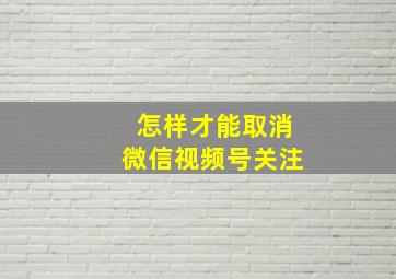 怎样才能取消微信视频号关注