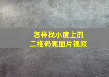 怎样找小度上的二维码呢图片视频