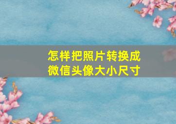 怎样把照片转换成微信头像大小尺寸