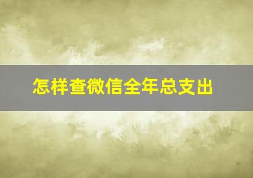 怎样查微信全年总支出