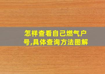 怎样查看自己燃气户号,具体查询方法图解