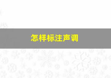 怎样标注声调