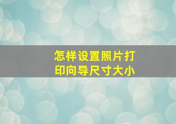 怎样设置照片打印向导尺寸大小