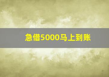 急借5000马上到账