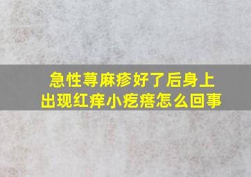 急性荨麻疹好了后身上出现红痒小疙瘩怎么回事