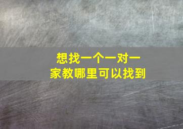 想找一个一对一家教哪里可以找到