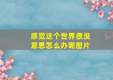 感觉这个世界很没意思怎么办呢图片