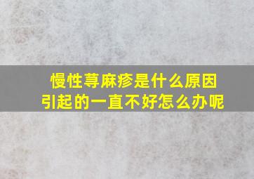 慢性荨麻疹是什么原因引起的一直不好怎么办呢