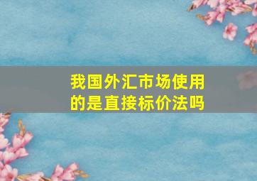 我国外汇市场使用的是直接标价法吗