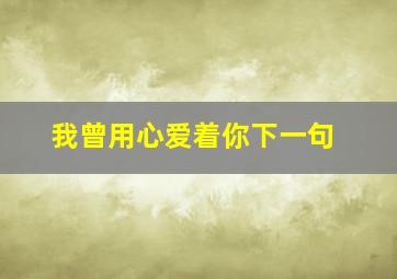 我曾用心爱着你下一句