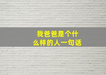 我爸爸是个什么样的人一句话