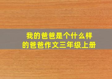 我的爸爸是个什么样的爸爸作文三年级上册