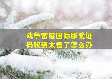 战争雷霆国际服验证码收到太慢了怎么办