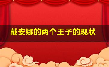 戴安娜的两个王子的现状