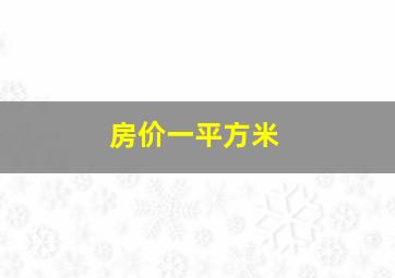 房价一平方米