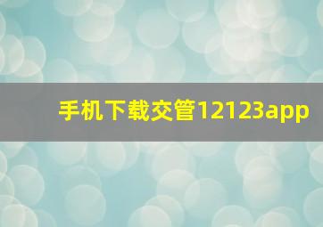 手机下载交管12123app