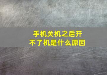 手机关机之后开不了机是什么原因