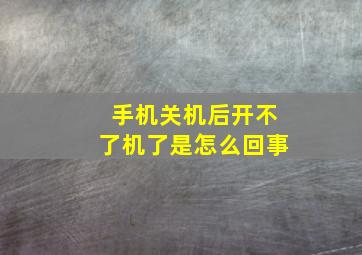 手机关机后开不了机了是怎么回事