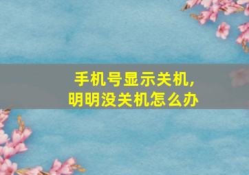 手机号显示关机,明明没关机怎么办