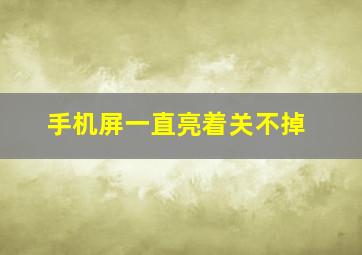 手机屏一直亮着关不掉