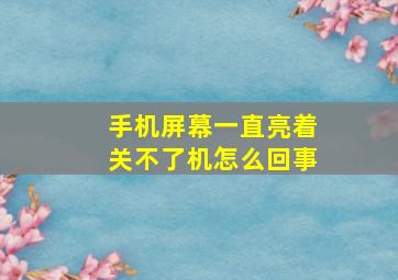 手机屏幕一直亮着关不了机怎么回事