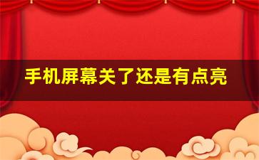 手机屏幕关了还是有点亮