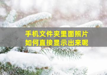 手机文件夹里面照片如何直接显示出来呢