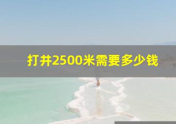 打井2500米需要多少钱