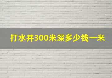 打水井300米深多少钱一米