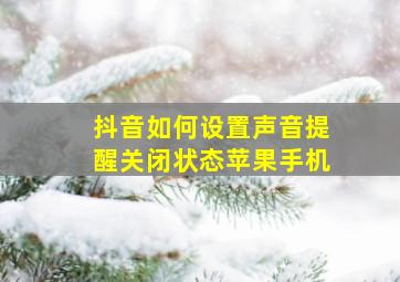 抖音如何设置声音提醒关闭状态苹果手机