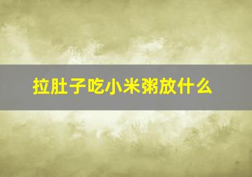 拉肚子吃小米粥放什么