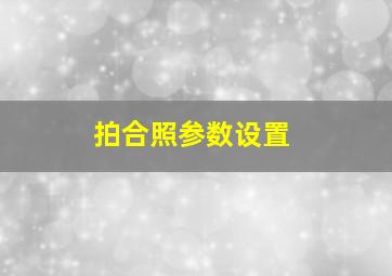 拍合照参数设置