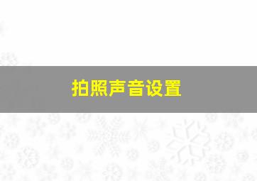 拍照声音设置