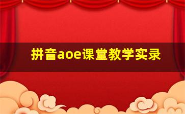 拼音aoe课堂教学实录