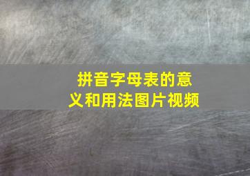 拼音字母表的意义和用法图片视频