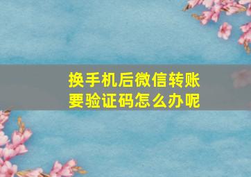 换手机后微信转账要验证码怎么办呢