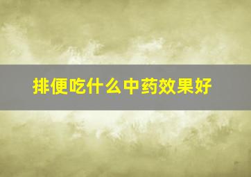 排便吃什么中药效果好