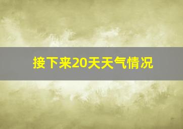 接下来20天天气情况