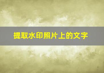 提取水印照片上的文字