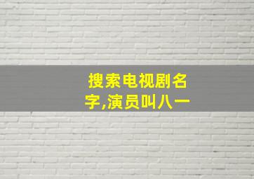 搜索电视剧名字,演员叫八一