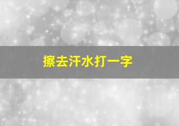 擦去汗水打一字