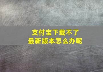 支付宝下载不了最新版本怎么办呢